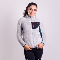 ALVA die stylische Damen-jacke grau melange/petroleum