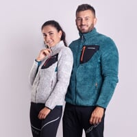 ALVA die stylische Damen-jacke grau melange/petroleum