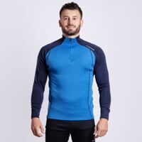BREAKOUT MAN Herren Merino Jacke mit kurzem Reißverschluss blackened blue/blue