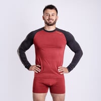 CC NDR Herren Langarm Funktions-T-Shirt anthracite/terracotta