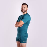 E NKR das Kurzarmhemd mit Bambus schwarz/st.grüne Naht