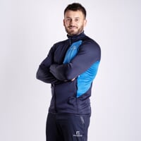 FORBES men's outdoor jacket with merino blackened blue/blue