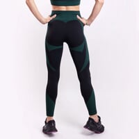 GEMA LEGGINS fitness seamless leggings black/green