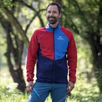 GLACIER men's functional jacket red/blue/dk.blue