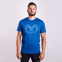 HRUTUR "RAM" das Merino Kurzarmhemd blau melange