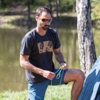 HRUTUR "RAM" das Merino Kurzarmhemd grau melange