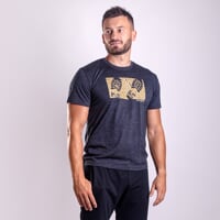 HRUTUR "RAM" das Merino Kurzarmhemd grau melange