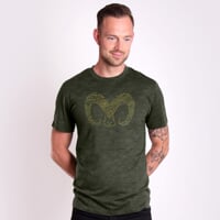 HRUTUR "RAM" das Merino Kurzarmhemd khaki melange