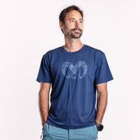 HRUTUR "RAM" das Merino Kurzarmhemd navy