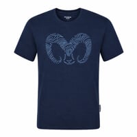 HRUTUR "RAM" das Merino Kurzarmhemd navy
