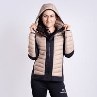 JANNU women's hybrid jacket cappuccino/black