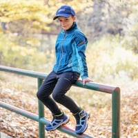 JUNIOR TREK MID WP wasserdichte Winterkinderschuhe schwarz/hellblau/navy