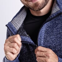 LOFOTEN men's sweater with short zipper navy melange