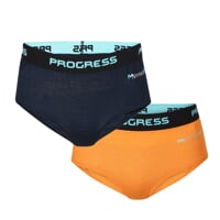MA KLHZ 125 2-PACK Damen-Slips mit Merinowolle blackened blue +orange