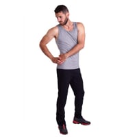 MANAGER mens singlet with bamboo grey melange
