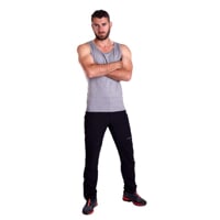MANAGER mens singlet with bamboo grey melange