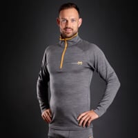 MB TRZ der Herren-Funktionsrollkragenpullover graue melange/petrol