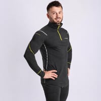 MW NRZ der Herren Merino Funktionsroll schwarz melange