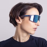 NITRO BLU-R NAV/BLU CASE Sportsonnenbrille mit polarisierten Gläsern matt marine/hellblau