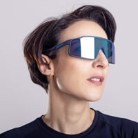 NITRO BLU-R NAV/BLU CASE Sportsonnenbrille mit polarisierten Gläsern matt marine/hellblau