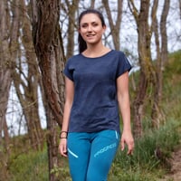 PAPAROA Merino-Kurzarmshirt für Damen dk.blau melange