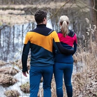 TERRITORIA der Damen-Kapuzenjacke schwarz/fuchsia/petrol