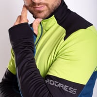 TERRITORY  pánská funkční sportovní mikina černá/limetka/petrol