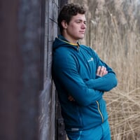 TOREZ HOODY MERINO men's sports hoodie petrol blue