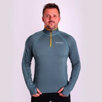 TOREZ ZIP pánská funkční sportovní mikina modrošedá/kari