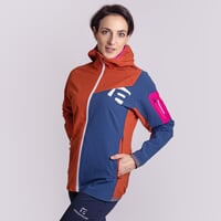 WOOLCRAFT LADY dámská bunda s merinem terakota/tm.modrá