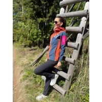 WOOLCRAFT LADY dámská bunda s merinem terakota/tm.modrá