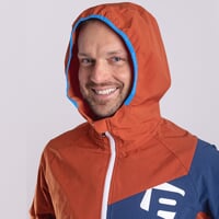 WOOLCRAFT MAN pánská bunda s merinem terakota/tm.modrá