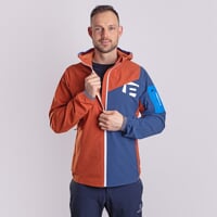 WOOLCRAFT MAN pánská bunda s merinem terakota/tm.modrá