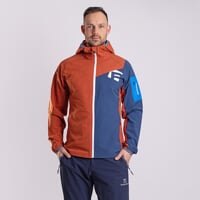 WOOLCRAFT MAN pánská bunda s merinem terakota/tm.modrá